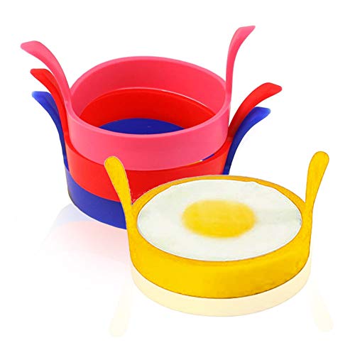 4 Pcs Kitchen Cooking Silicone Fried Oven Poacher Pancake Egg Poach Ring Mould