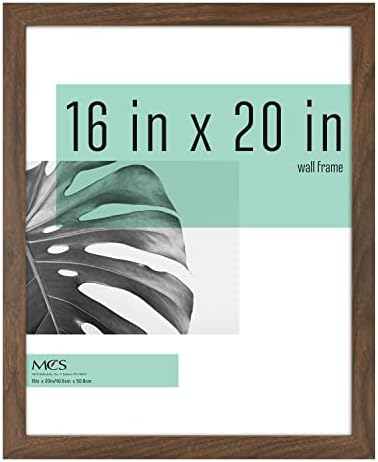 MCS Studio Gallery 16x20 Poster Frame Walnut Woodgrain, Vertical & Horizontal Wall Hanging Large Picture Frame for Photos, Posters & Art Prints (1-Pack)