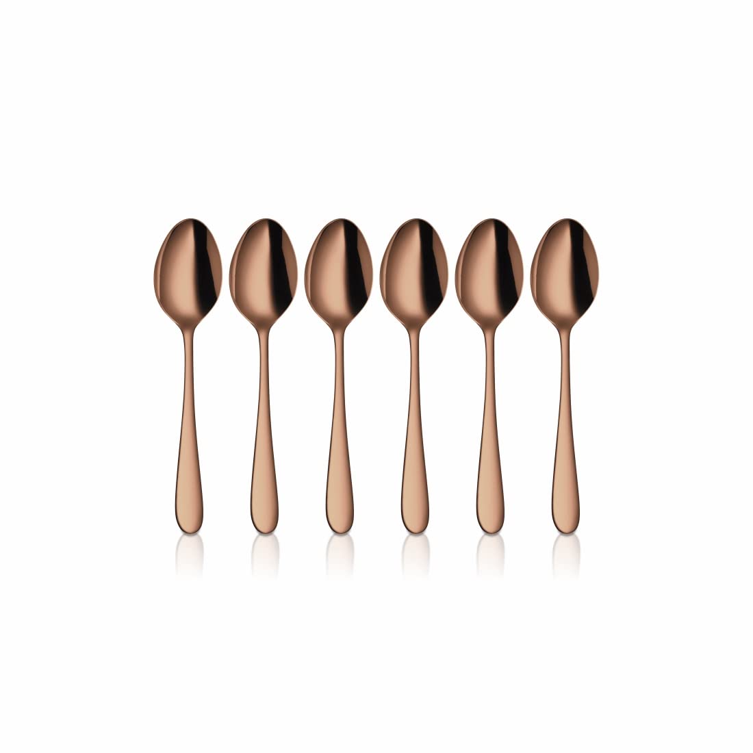 Shri & Sam Stainless Steel Jasmine Rose Gold PVD Coating Coffee Spoon,6 Pieces