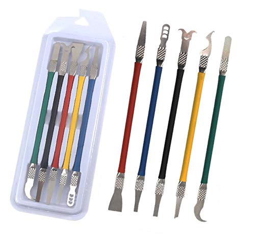 Buyyart New 5 in 1 CPU IC Electronic Components Degumming Crowbar Tools Kit