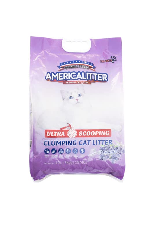 America LitterUltra Scooping Lavender Seal Cat Litter, 10 Liter Capacity