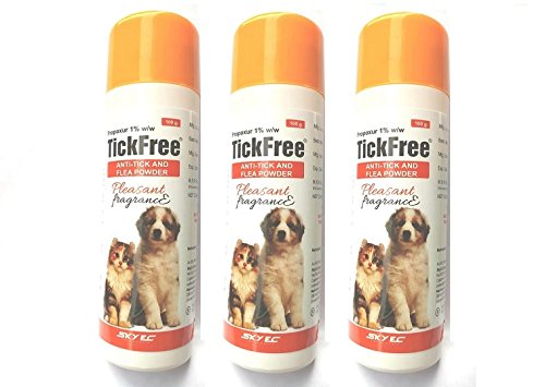 Pawsitively Pet Care Sky Ec Tick Free Anti-Tick And Flea Pleasant Fragrance Powder For Dogs & Cats - 100 Gm (Pack Of 3)