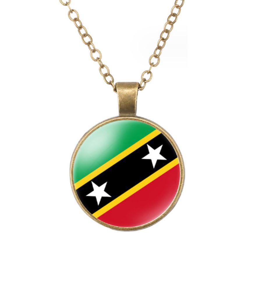 EnigmaGlowWorld Most Countries Flag Zinc Alloy Necklace Pendant Necklace for Men Women