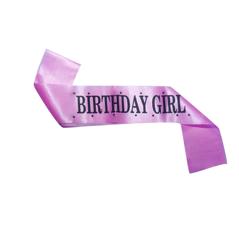 Malvina 'Birthday Girl' Sash Princess Theme Party Decoration Item for Girl's (Pink)