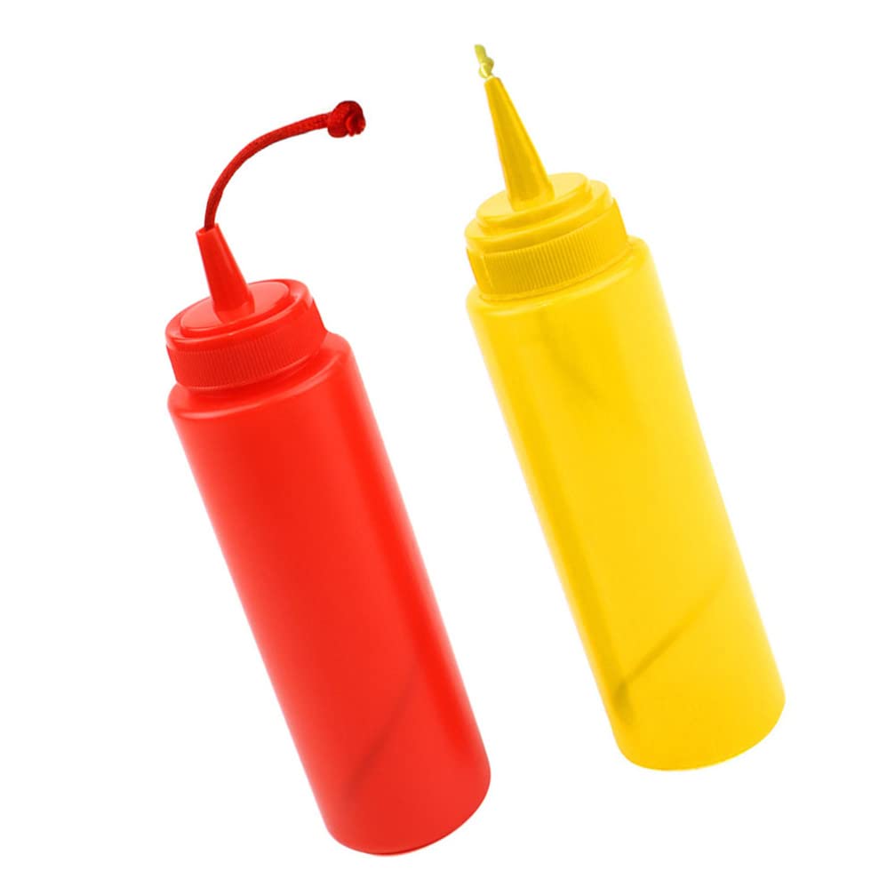 STOBOK 2Pcs Fake Mustard and Ketchup Bottle Funny Fake Salad Dressing Bottle Prank Toys Phoney Condiment Squirt Bottle Toy for Adults Kids Halloween Party