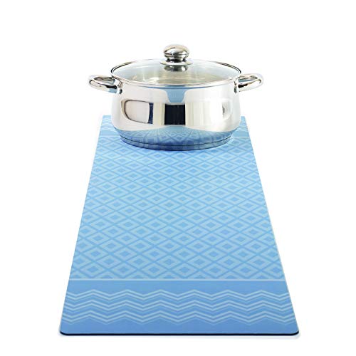 BALHOME Decorative Table Runner and Trivet, Heat Resistant up to 350 F, Suitable for Pots, Pans & Hot Dishes (Powder Blue 2)