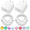 iPhone Charger Fast Charging, USB C Charger, iPhone 14 Charger, 2 Pack 20W USB C Wall Charger Block with 2 Pack 6FT USB C to Lightning Cable for iPhone 14 13 12 11 Pro Max XR XS X, iPad,AirPods Pro