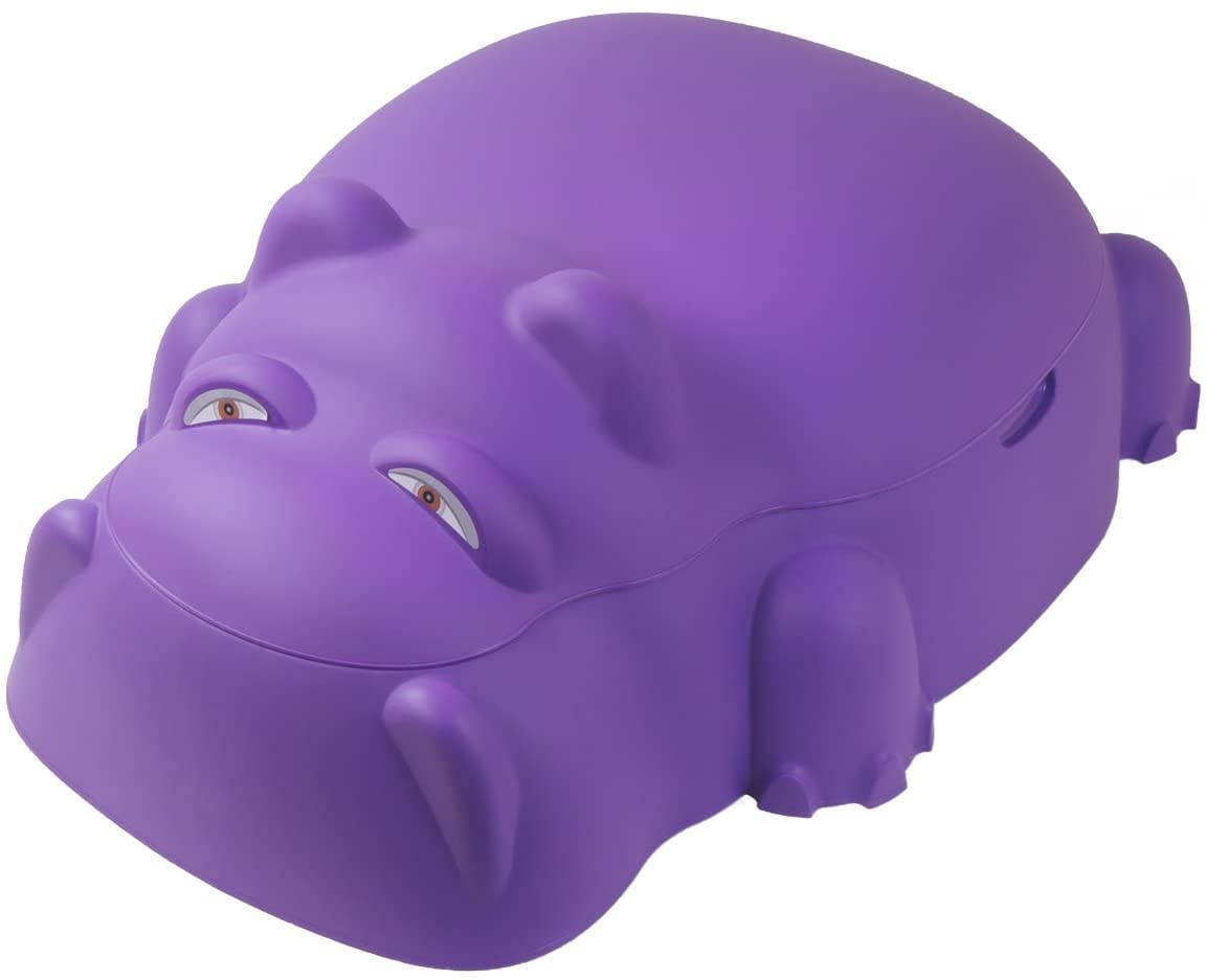 LEAP HORSE - Toddler Kids Hippo Pool Sandpit Sandbox With Cover Purple