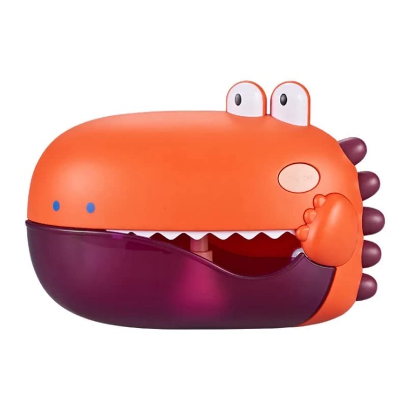 Bubble Bath Toy, Bath Toys, Automatically Spit Bubbles Baby Bath Toys, Baby Bubble Machine for Tub and Plays Children's Songs, Cute Dinosaur Bathtub Toys Bubble Maker for Toddlers (orange)