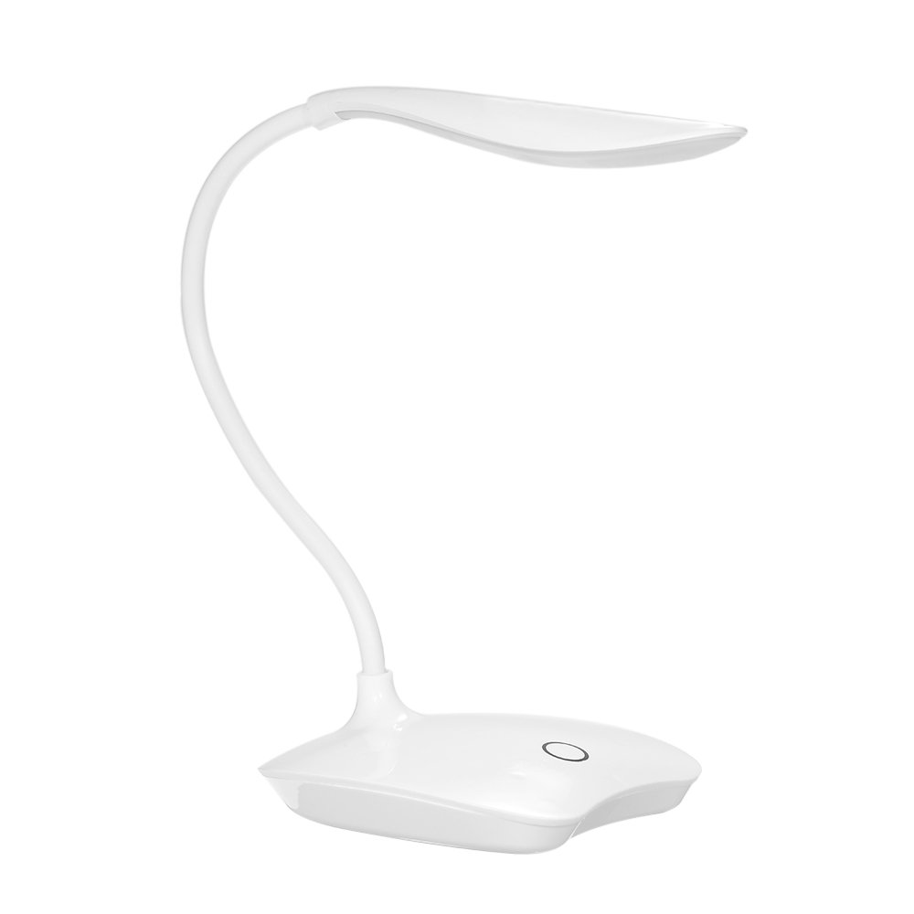 Decdeal Ultralight White LED USB Rechargeable Dimmable Eye-Caring Desk Lamp