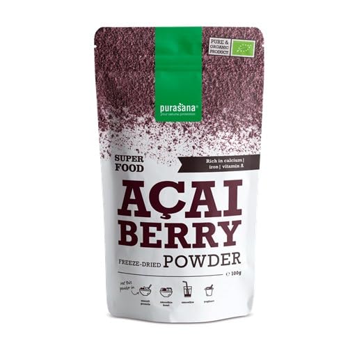 Purasana Organic Acai Berry Freeze-Dried Powder, 100g, Superfood