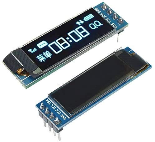 sb components 0.91" OLED Display 128x32 IIC I2C Blue OLED LCD Display SSD1306 Driver DC 3.3V 5V DIY 0.91inch Blue Screen Module(2 pack)