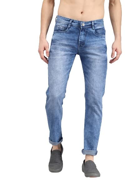 Rend Men's Slim Fit Blue Washed Jeans (MJ-BL-RP)