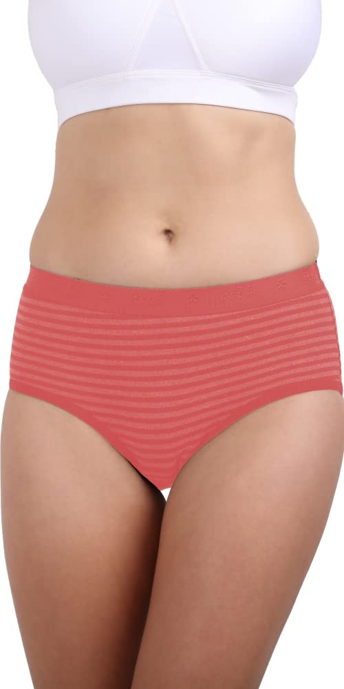 TRYLOWomens Full Coverage & HIGH Waist Release Finish Solid Stretch Cotton Hipster Panties YIKING D2-165