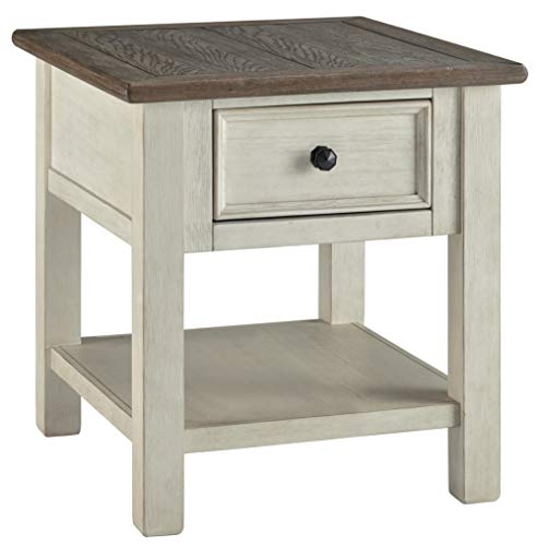 Signature Design by AshleyBolanburg Farmhouse Square Two Tone End Table, Antique Cream