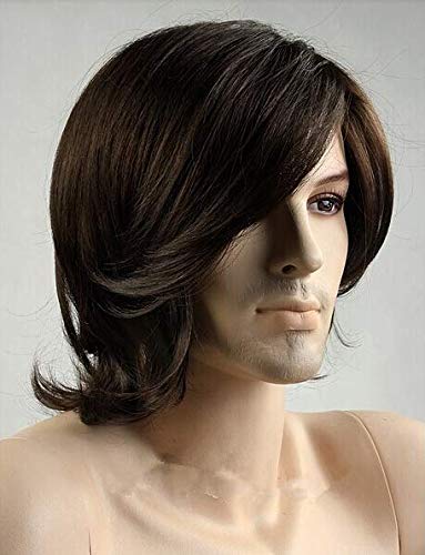 Fashion handsome short curly wigs for men dark brown ZL15-6