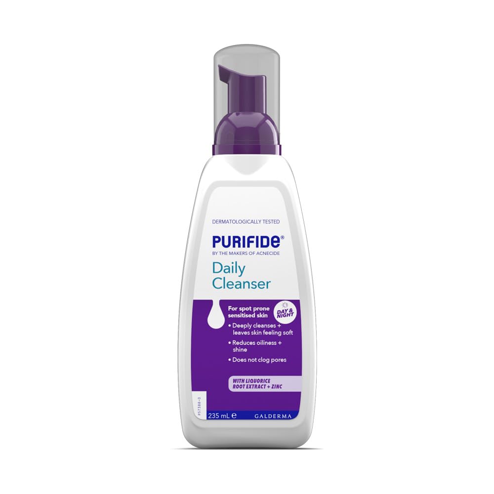 Purifide by Acnecide Daily Cleanser Acne Face Wash for Spot Prone Skin & Blemish Control, For Women and Men, 235ml