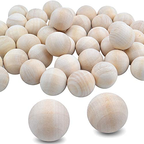 Jdesun 100 Pieces Unfinished Wooden Balls, Mini Round Craft Balls for DIY Projects, Kids Arts and Craft Supplies, 0.7 Inches Diameter.