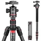 NEEWER 66'/168cm Carbon Fiber Tripod for Camera with 360°...