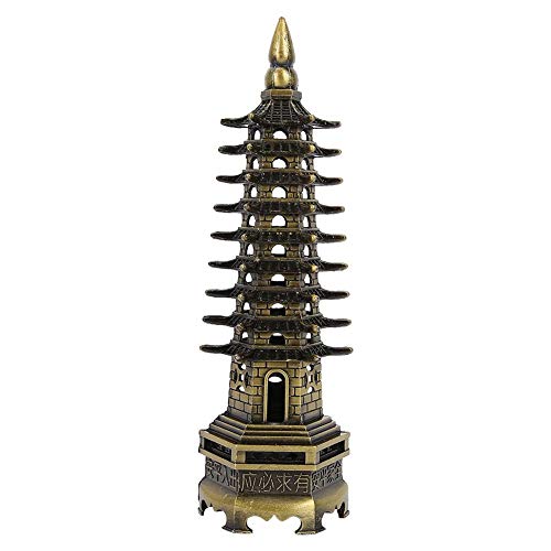 FydunWenChang Tower, Chinese Style WenChang Tower Model Miniature Tower Ornaments Office Home Desktop Decor Collectible