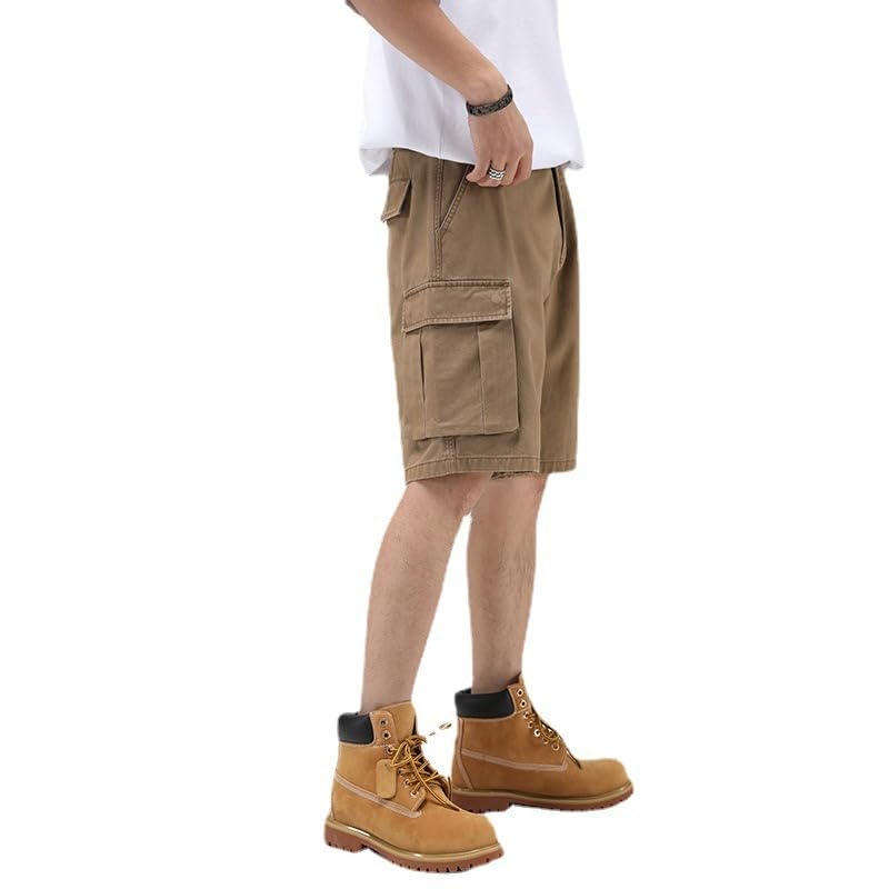 Man's Short Cargo Pants Cotton Knee Length Classic Summer Multiple Pockets Male Shorts