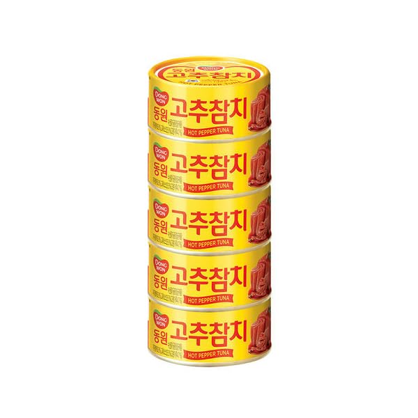 Dongwon Tuna Can With Hot Pepper Sauce - Korean Canned Tuna (85g x 5can)