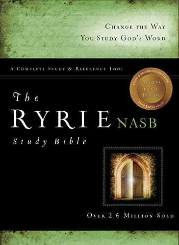 The Ryrie NAS Study Bible Genuine Leather Black Red Letter Indexed (New American Standard 1995 Edition)