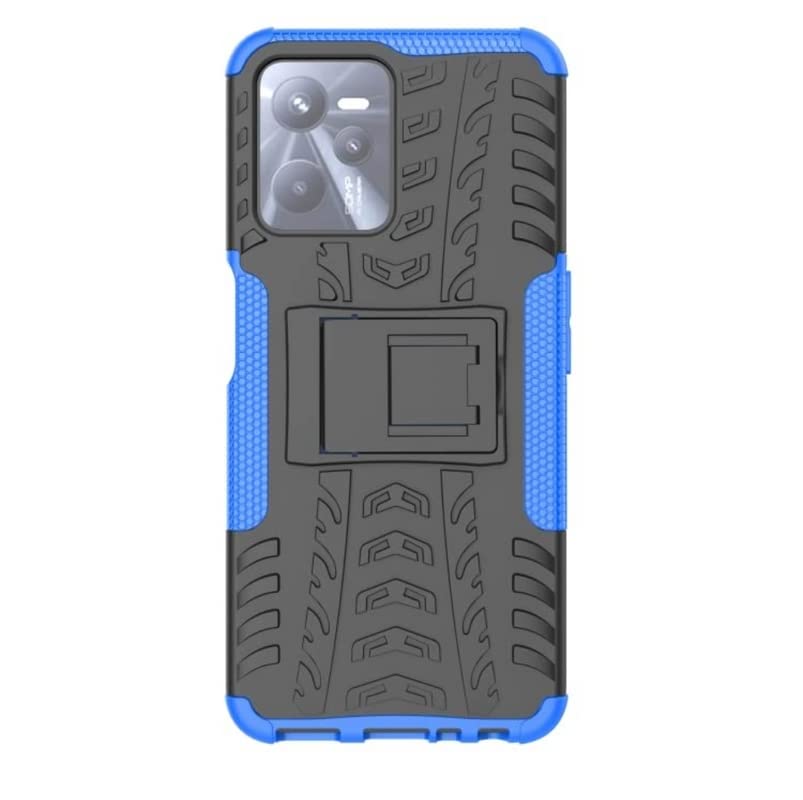 S-Hardline Shockproof Rugged Armor Hybrid Kickstand Back Cover for Realme Narzo 50A Prime Buffed Corners to Protect from Shocks and dents