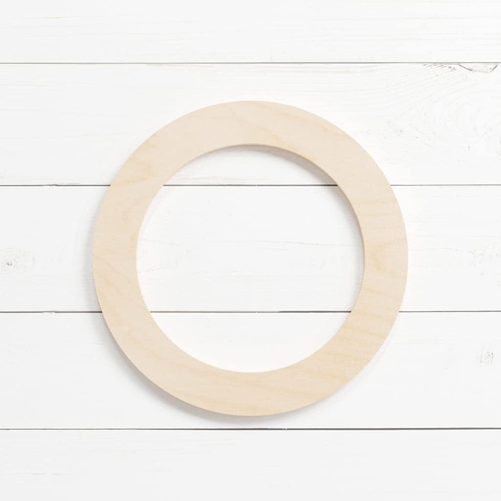 Haoser 10 Pcs Unfinished Wood Blank Circle Ring Shape Board, 4mm Thick Wooden Cutout for DIY Craft Projects (HSR-BP4-RING_Beige_8IN)