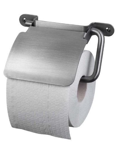 Haceka "IXI Toilet Roll Holder with Lid, Silver