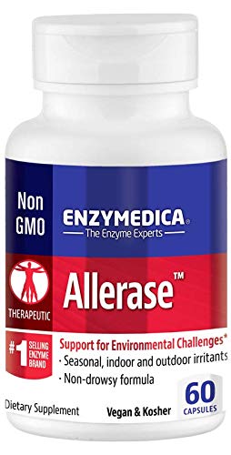 EnzymedicaAllerase, Non-Drowsy Enzyme Supplement to Help Relieve Seasonal Mucus Buildup, Vegan, Kosher, 60 capsules (60 servings)