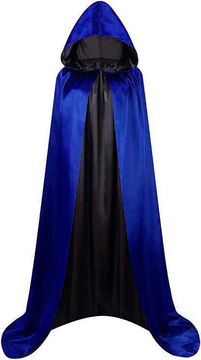 Colorful House Unisex Reversible Full Length Hooded Cape Christmas for Halloween Party Costume Cloak