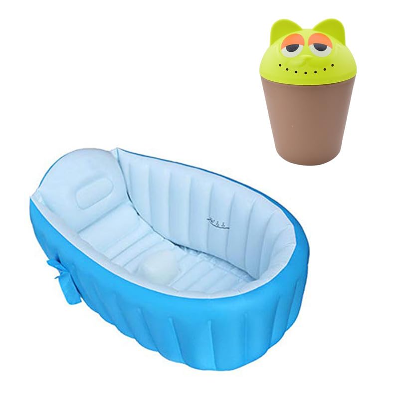 Safe-O-Kid® Aqualux Baby Inflatable Bathtub with Six Months Warranty with Air Pump- Blue