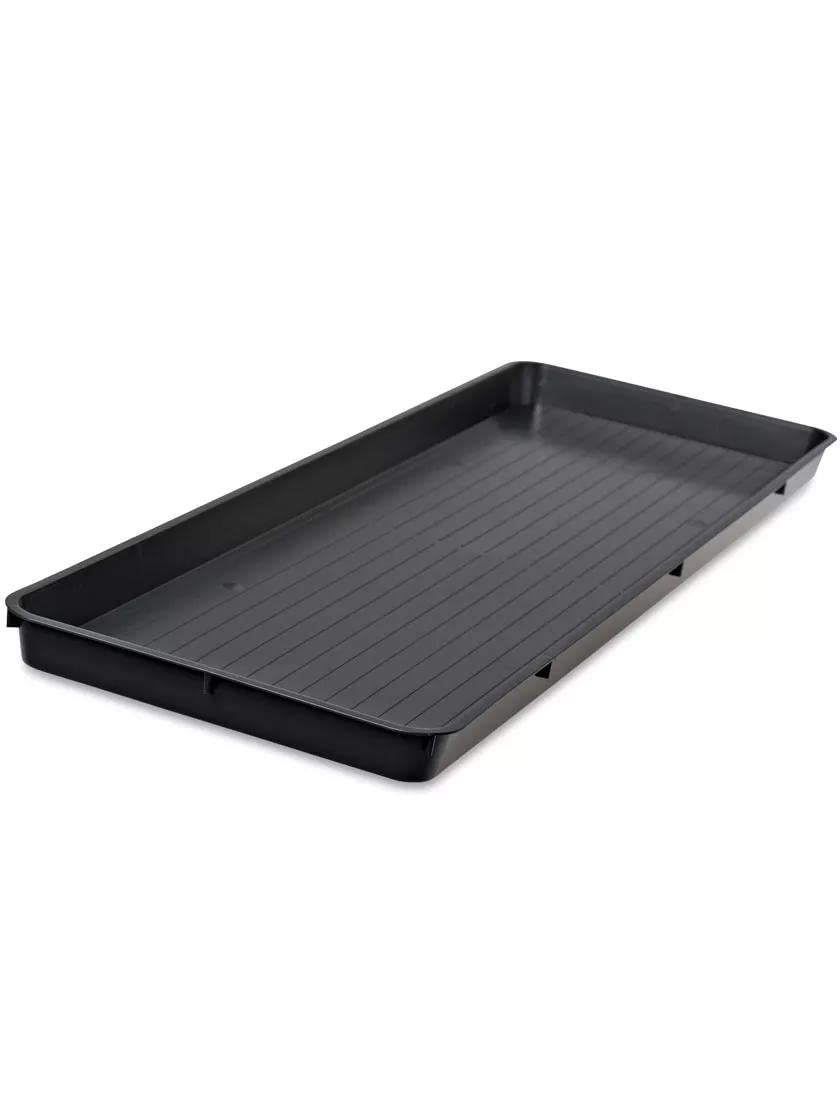 Gardeners Supply Company Large Plant Tray | Multi-use Durable Big Plastic Tray for Indoor & Outdoor Plants, Seed Starting Tray & Potted Succulents, Flowers | ​46-1/2"L x 15-1/2"W x 2" Deep - Black