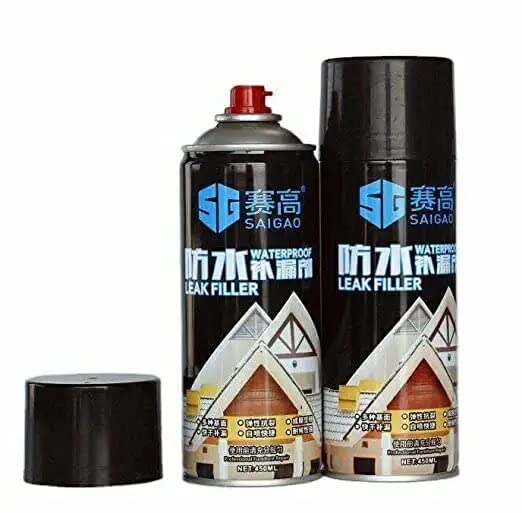 Waterproof Leak Filler SprayHNESS Rubber Flexx Repair & Sealant - Point to Seal Cracks Holes Leaks Corrosion More for Indoor Or Outdoor Use Black Paint 450 ml