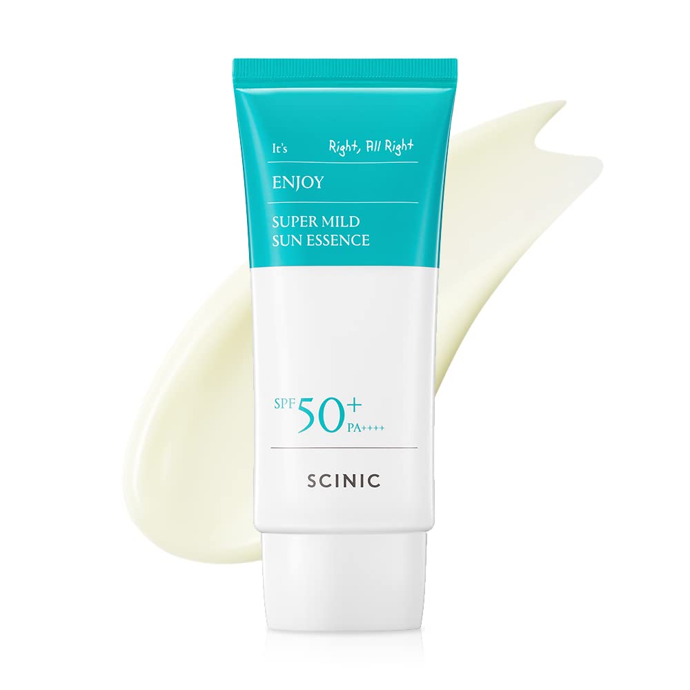 SCINIC Enjoy Super Mild Sun Essence SPF50+ PA++++ 1.69 fl oz(50ml) | A Lightweight Hydrating Sun Essence That leaves No Sticky Feeling | Korean Skincare