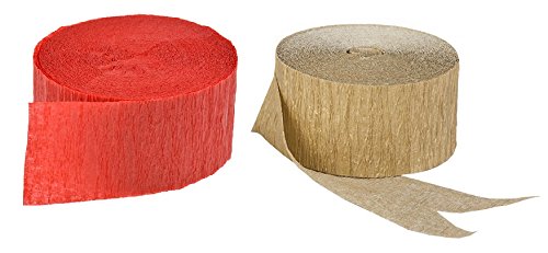 Red and Gold Metallic Crepe Paper Streamers Made in USA