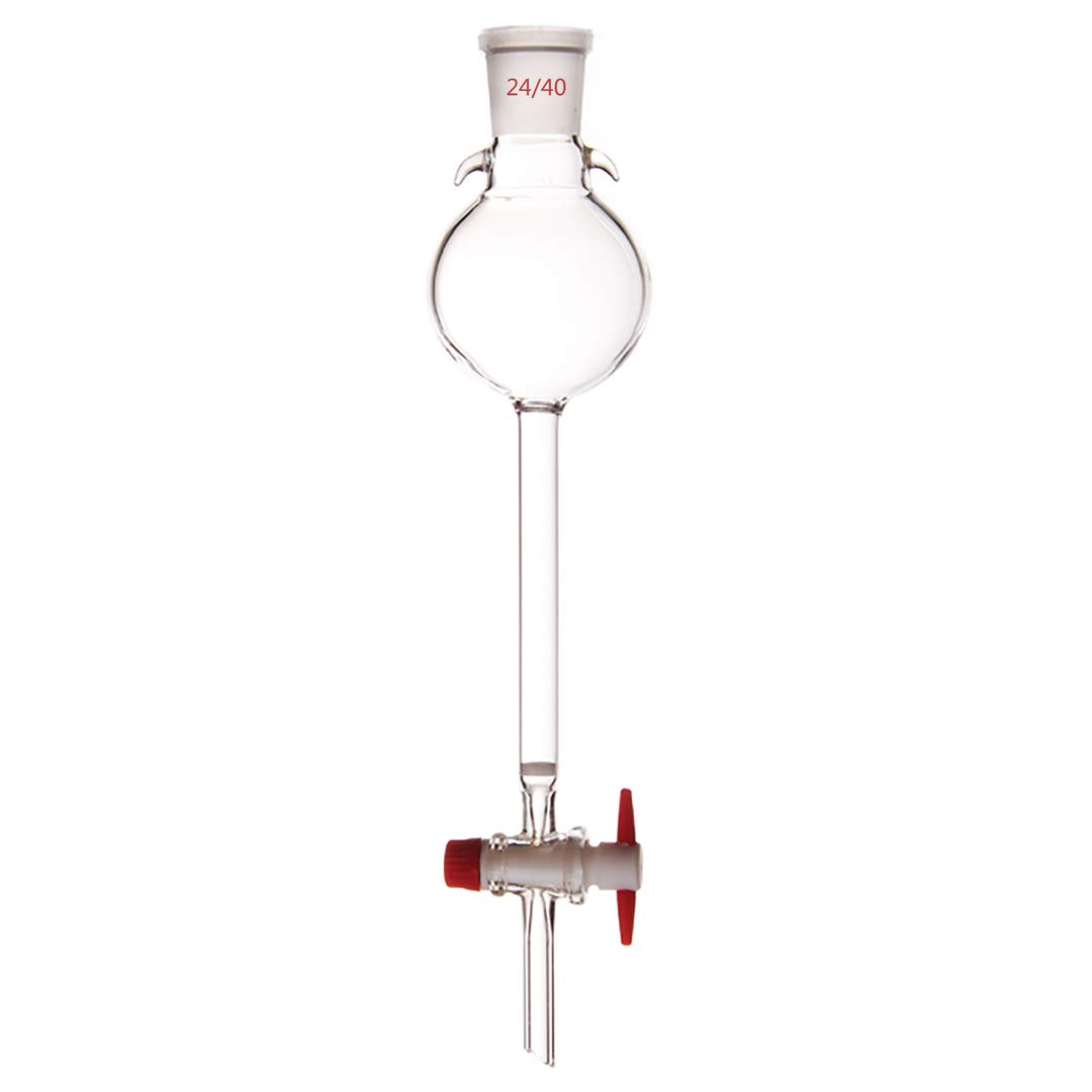 CKG-3030 Glass 30mm O.D. 300mm Length Liquid Storage Ball Chromatography Column 24/40 Joint with G3 Sand Core and PTFE Stopcork