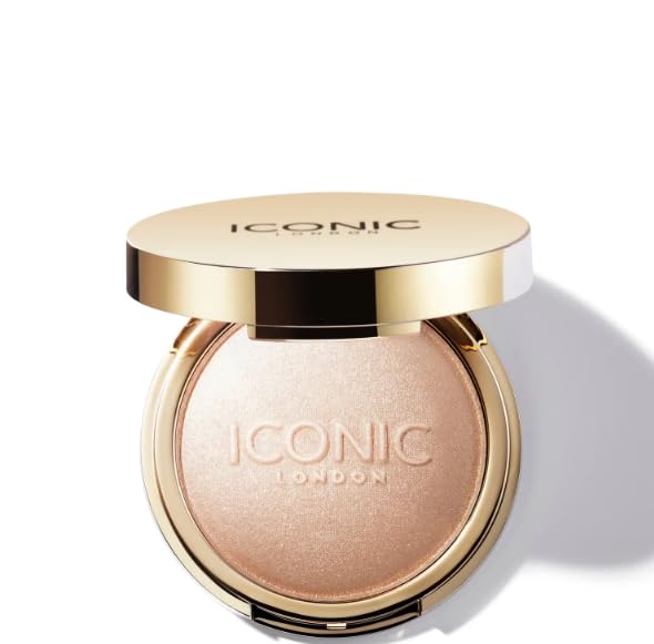 ICONIC LONDONLit and Luminous Baked Highlighter | Powder Highlighter for a Radiant Glow, Cruelty-Free, Vegan Makeup, 0.56 oz