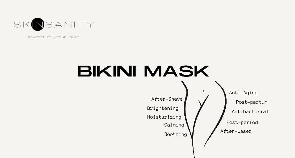 SKINSANITY BIKINI POST-PERIOD MASK, ANTI-BACTERIAL, MOISTURIZING AND BRIGHTENING MASK - Calming and Softening Patch Mask for your Special Private Part, NATURAL INGREDIENTS