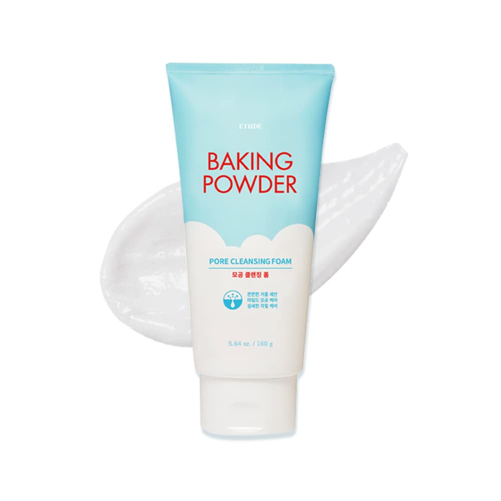 ETUDE Baking Powder Pore Cleansing Foam 5.4 fl.oz.(160ml) (21AD) | Multi-Deep Cleansing Foam to Remove Dead Cells, Impurities From Pores and Cleanse Away Makeup