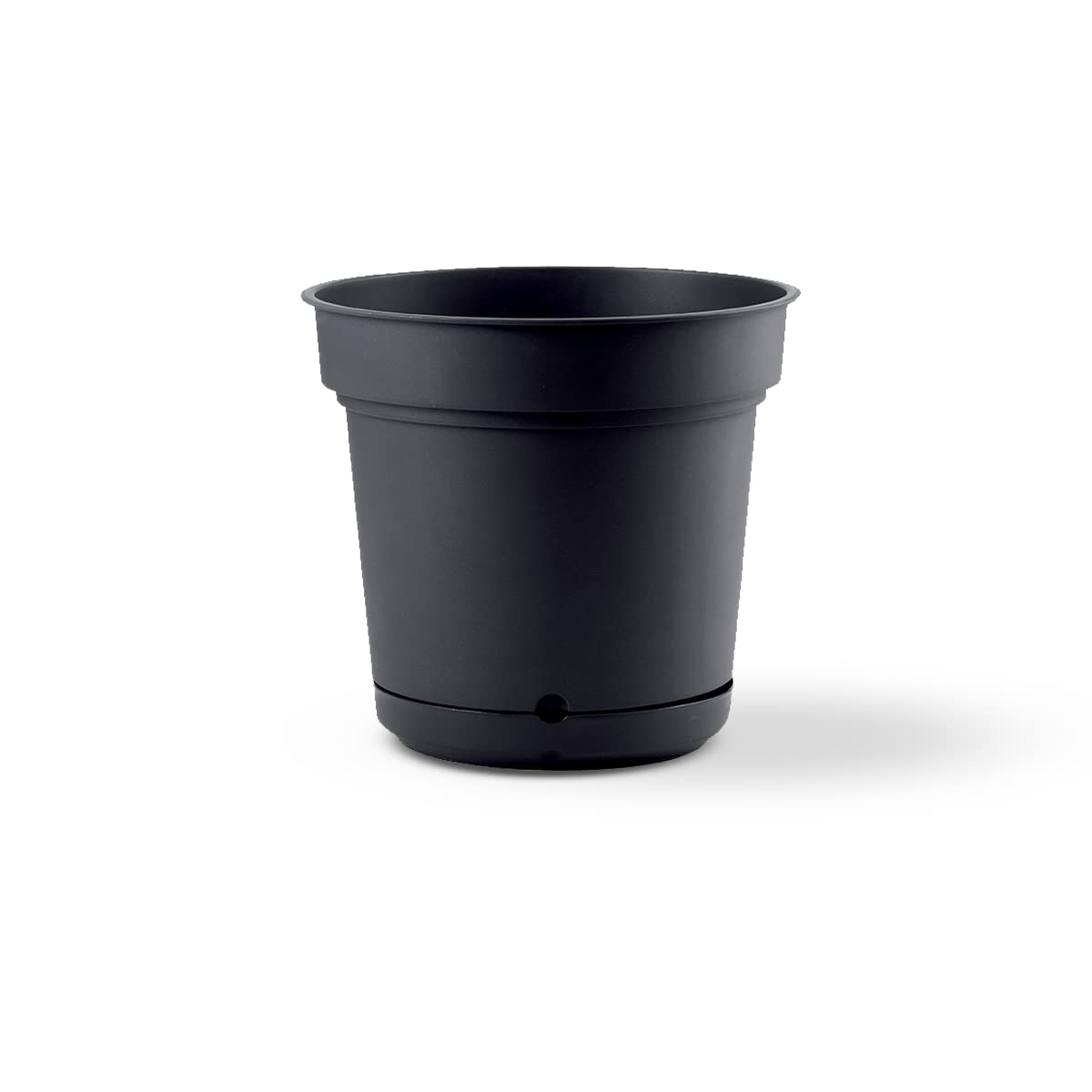 Resin Large Flower Pot, Hydot, Black, 15.0 inches (38 cm), Includes Water Storage Tray