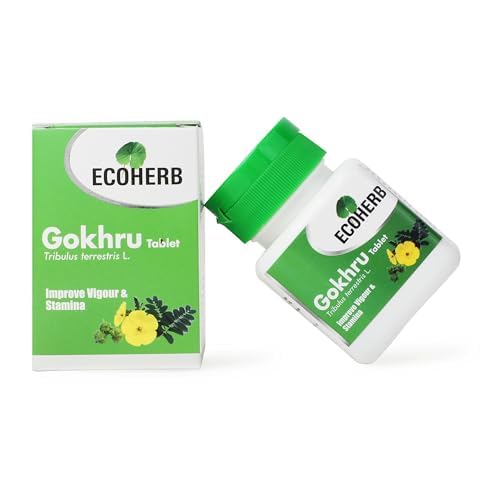 EcoHerb Herbals Gokshura - 60 Capsules (Pack of 1, 60)