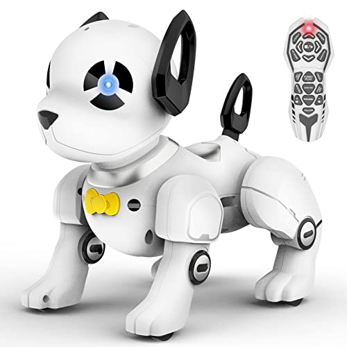 SUPIREO Remote Control Robot Dog Toy, Programmable Smart Interactive Robotic Pets, RC Stunt Robot Toys Dog Imitates Animals Music Dancing Handstand Push-up Follow Functions for Kids Boys Girls