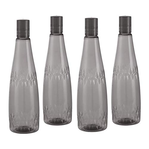 Steelo Calico Pet Water Bottle, 1 Litre, Set of 4, Grey