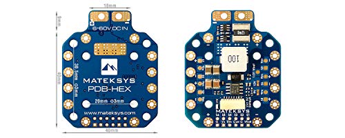 quad copter power board - Matek PDB-HEX X Class 12S PDB Power Distribution Board Supports 6~60V DC Input, 5A Regulator with 5V/9V/12V outputs, 264A Current Sense for FPV Quadcopter hexacopter Long Range Drone