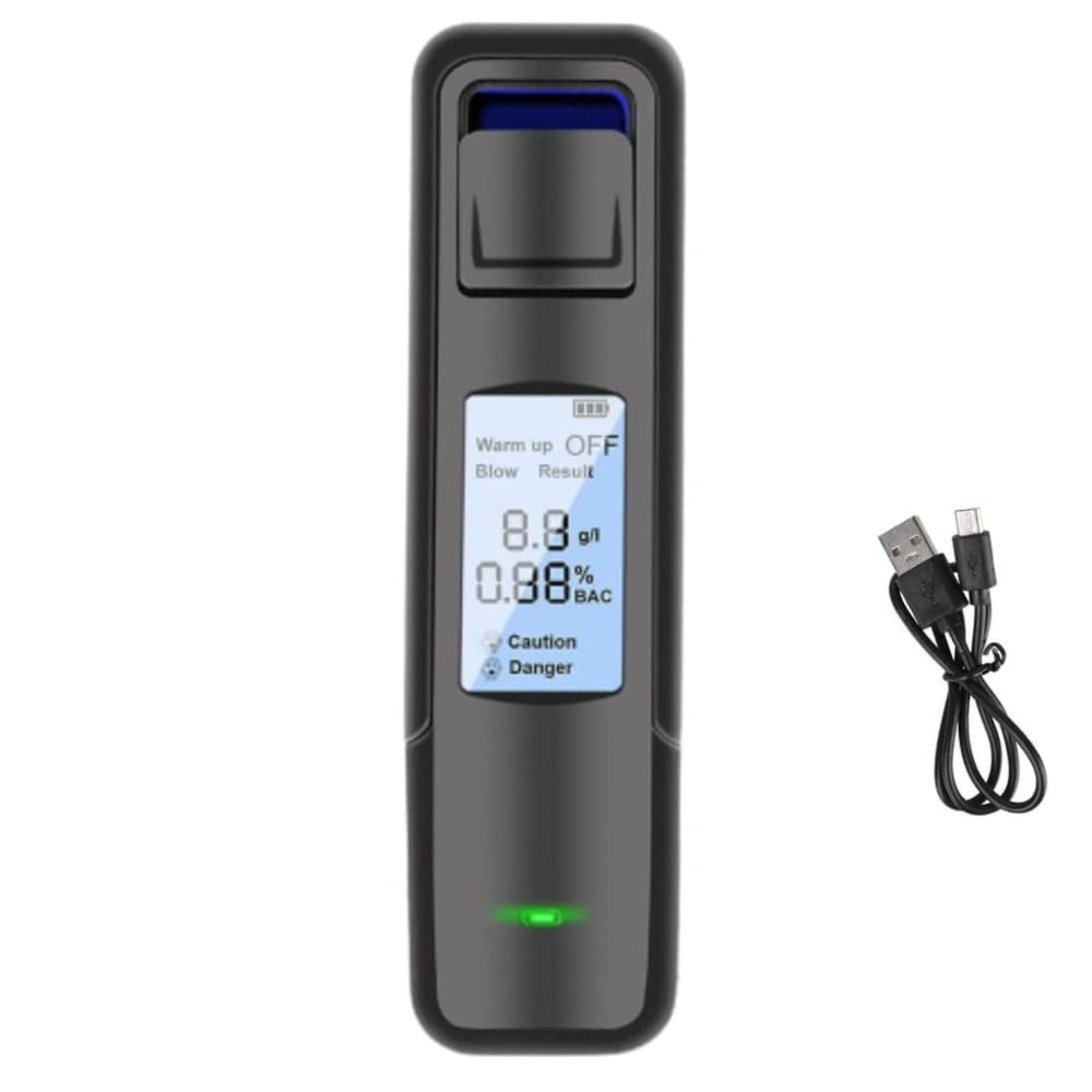 Alcohol Tester Non-Contact Breathalyzer High-Sensing Chip Built-in Precision Chemical Sensor,High-Precision Detection Chip,Digital Display Smart Sensor Measurement More Accurate Results