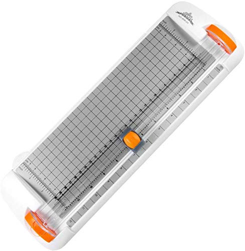 Jevogh A4 Paper Cutter Sheet Trimmer with Automatic Safeguard and Foldable Ruler for Handcraft (Gray)