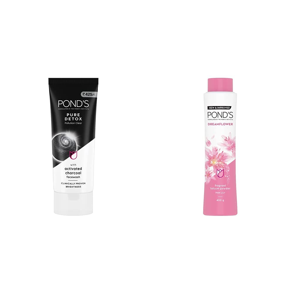 POND'S Pure Detox Face Wash 200 g & POND'S Dreamflower Fragrant Talcum Powder, Pink Lily, 400 g