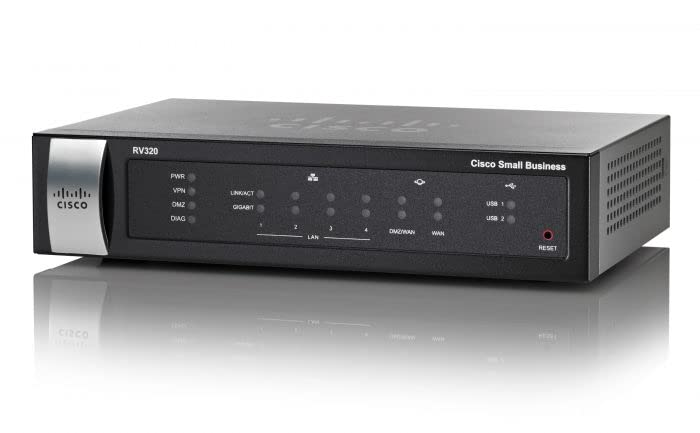 CISCO DESIGNED Rv320 Dual Wan VPN Router - 6 Ports - Desktop (Renewed)